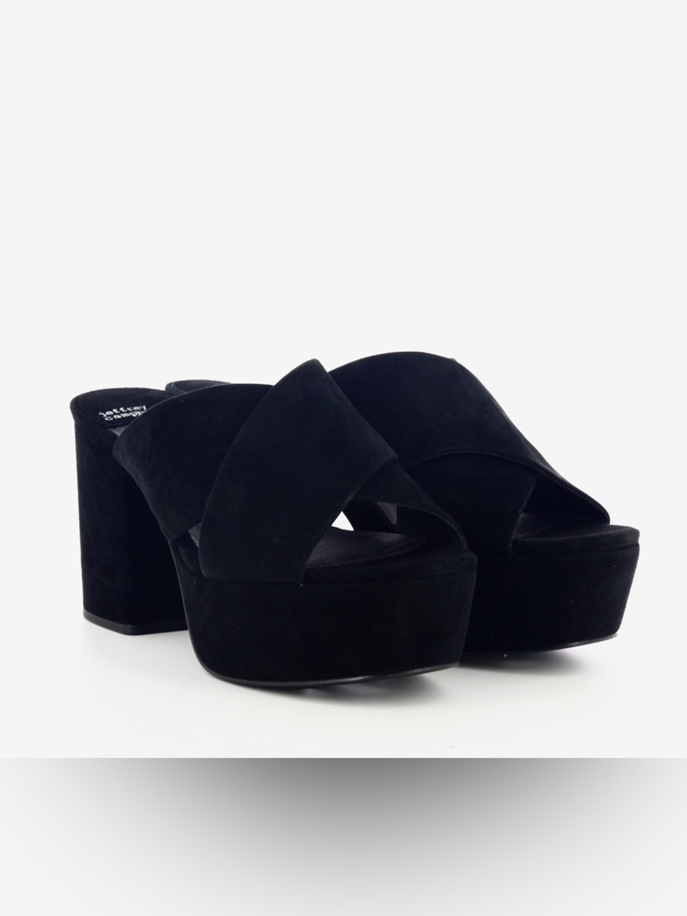 Jeffery Campbell Black Suede Platform Slide Sandals - Women size 8